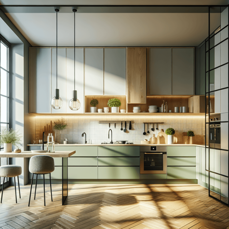 grüne Minimalismus Küche-München