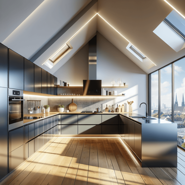 hochglanz Küche für Dachschräge-München