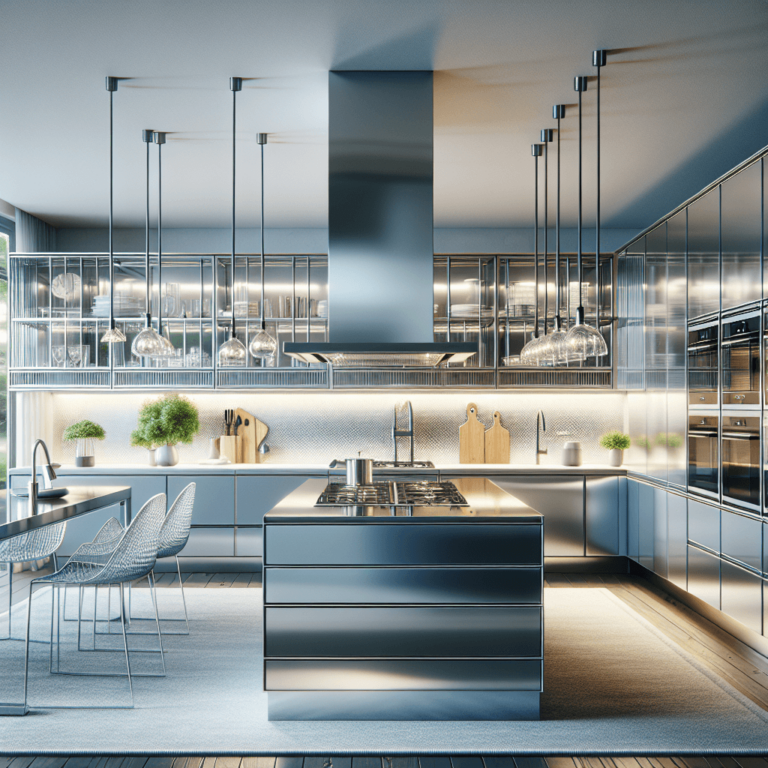 hochglanz Küche mit Stahlakzenten-München