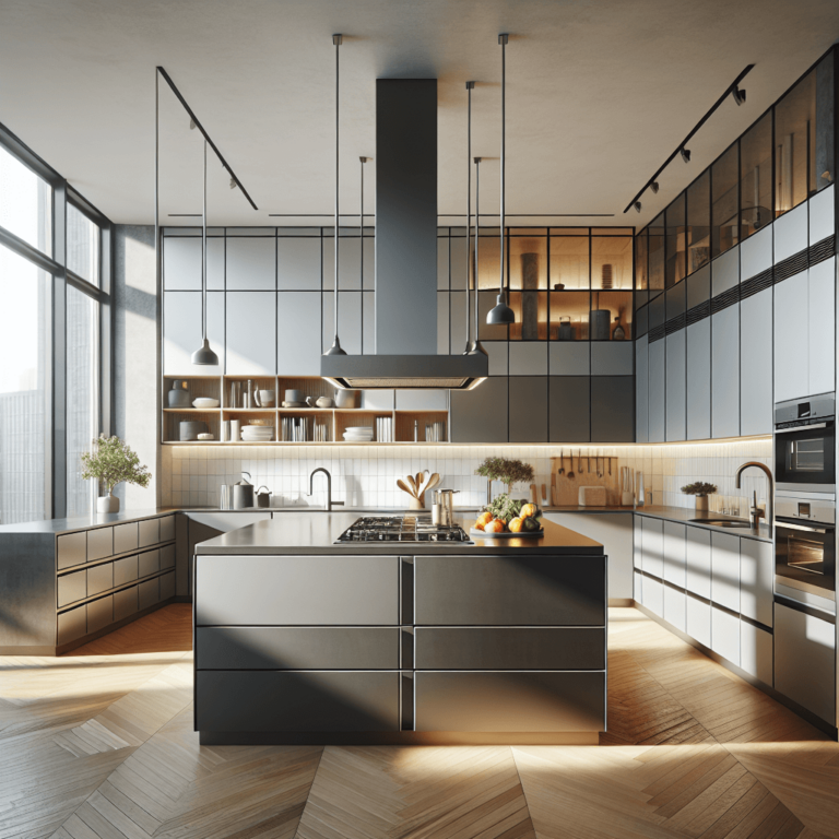 matte Küche mit Stahlakzenten-München