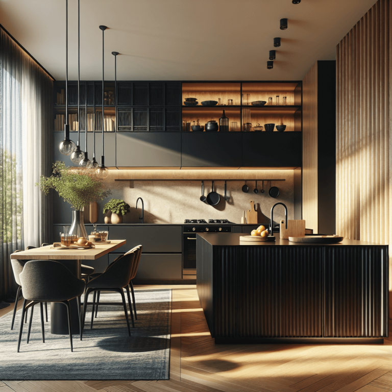 schwarze Anrichte Küche-München