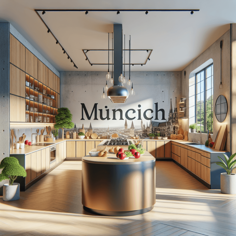 schwarze Küche in U-Form-München