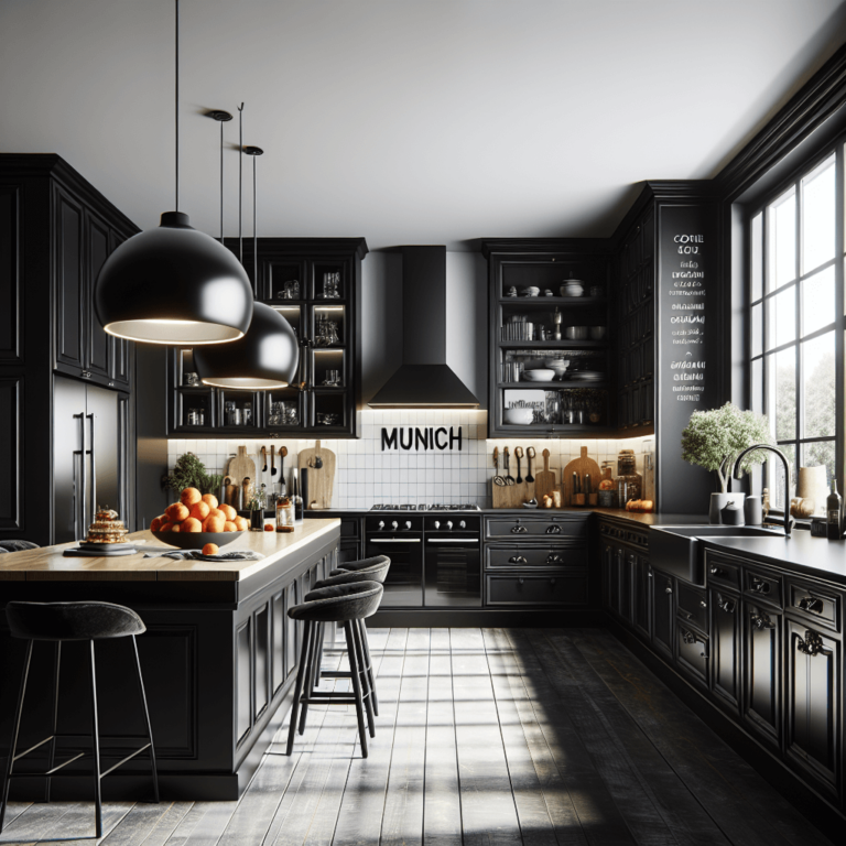 schwarze Landhausküche-München