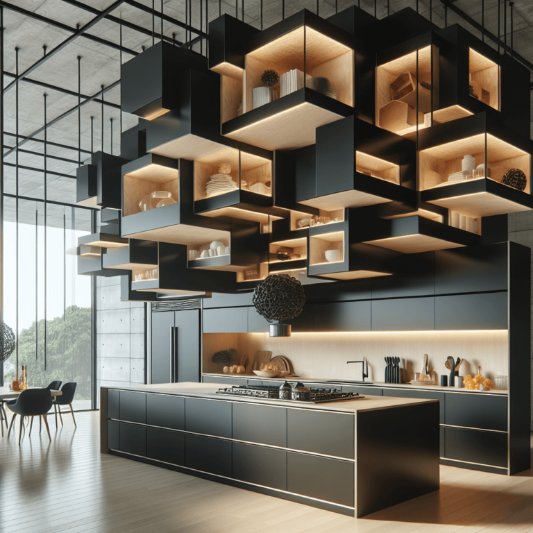 schwarze mehrzeilige Küche-München