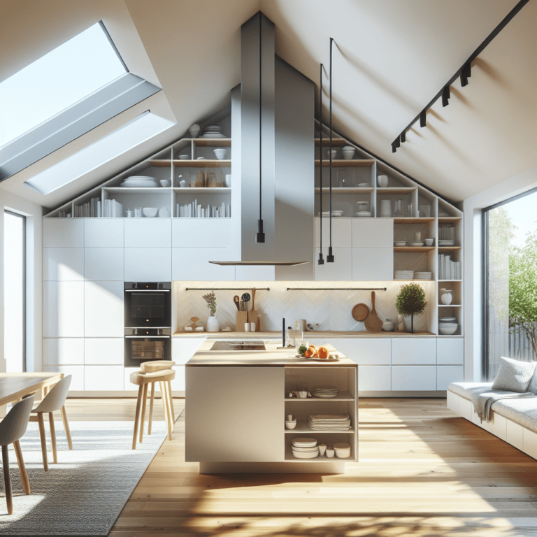 weiße Küche für Dachschräge-München