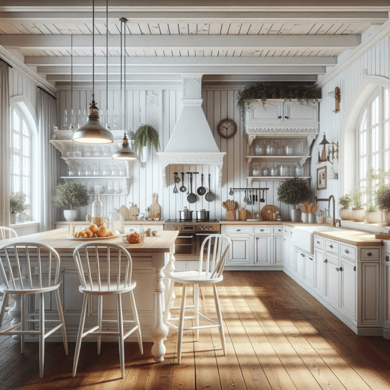 weiße Küche im Bauernhausstil-München