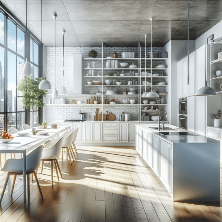 weiße Küche im Loftstil-München