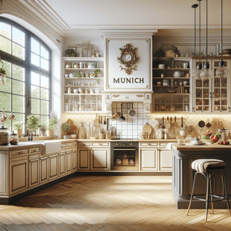 weiße Küche im Vintage Chic Stil-München