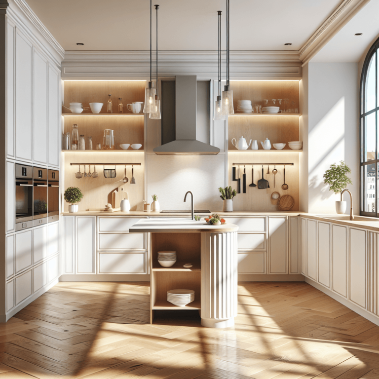 weiße Küche in L-Form-München