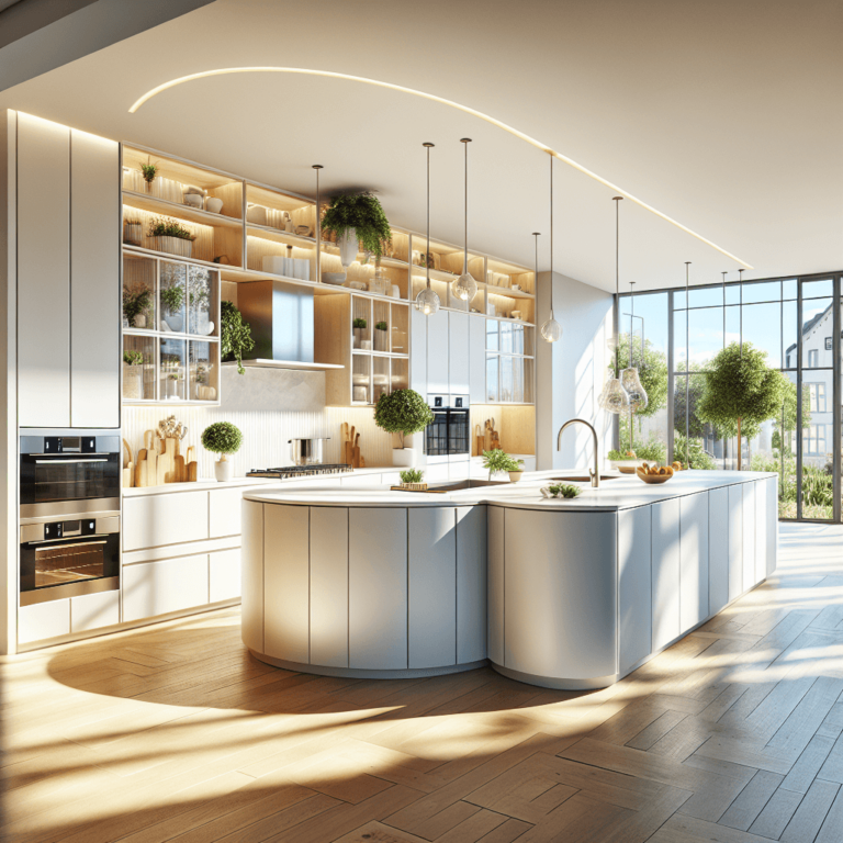 weiße Küche in U-Form-München