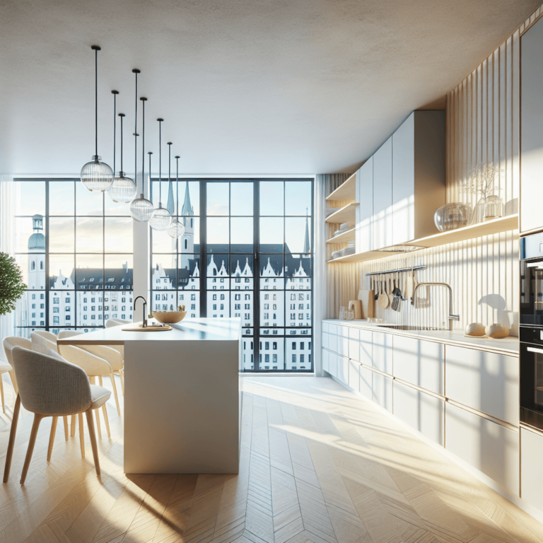 weiße mehrzeilige Küche-München